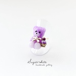 🧸🍇 Teddy bear ring〜おやつの時間  ✵ ベリーソースのレアチーズケーキムースのくまリング  《べリーさん》フリーリング  
