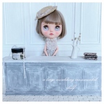 ミニチュア ドールハウス 背景ボード 壁 床 ブライス リカちゃん １／６ 家具 オビツ 棚 机 ドール ドール家具 カスタムブライス ハンドメイド シャビーシック 小物 本棚 モールディング
