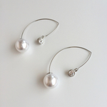 ジルコニア×パールキャッチ＊Vフックピアス