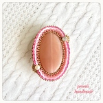 Italian Mirror ビーズ刺繍ブローチ