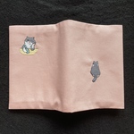 刺繍 ブックカバー 文庫 コロコロしたいにゃ