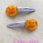 SALE⭐︎数量限定品★ハロウィンかぼちゃのパッチン留め★（左右2個セット）