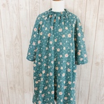 🍋ThankyouPrice🍋　1点限定　Wガーゼフラワーブーケプリントの衿ゴムギャザーミニワンピ