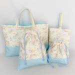 入園・入学4点セット【ハンドメイド】ユニコーン柄 ターコイズブルー色