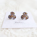 【アウトレット価格】サージカルステンレスピアス ドライフラワーとレジンのお花ピアス　紫