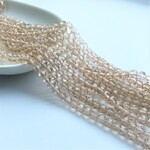 90個・6ｍｍ・ライトベージュ・ファセットガラスビーズ・ラウンド・23080890