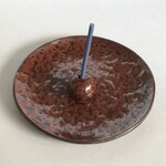 鉄赤釉のお香立て