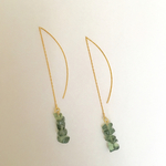 再販☆グリーンアパタイト×シンプルアメリカンピアス