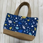 ＊SALE＊【テラゾー・blue】切り替えミニバッグ