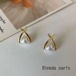 【1ペア】ピアス　トライアングル　パールピアス　