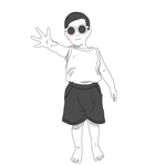 モノクロほっぺポッポ線画
