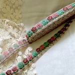 [100cm] インド刺繍リボン　チュール　D