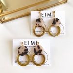 【EIMI】クリームべっ甲×オリーブ＆ゴールドフープ
