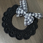 Flower frill collar ~モノトーンチェック~