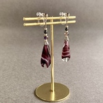 【早割10%OFF】秋先取り企画 　紫色のチェコガラス　Minette☆ CZ018  ＊ ピアス 変更無料＊ 