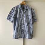 浴衣で作ったメンズアロハ　水色笹