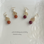 ☆キャメル&ボルドー color//秋色ピアス/イヤリング☆