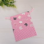 【30％OFFセール】給食袋＊カラフルねこちゃんピンク