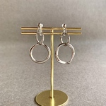 シルバー ダブルリング  ノンホールピアス • イヤリング ❇︎ Minette☆ 008 ❇︎ ピアス 変更無料 ❇︎
