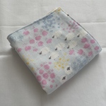 【再販】ダブルガーゼハンカチ ひつじ柄  水色【23×23㎝】入園 入学