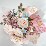 【受注制作】フェルトフラワーアレンジ〜baked pink rose〜