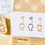 『猫と蝶々』  消しゴムはんこ