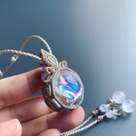 rainbow quartz × oregon sunstone / macrame amulet #マクラメネックレス#