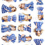 CUTE LITTLE GIRL BLUE ステッカーセット 16枚