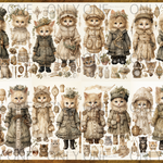 デザインペーパー  VICTORIA COLLAGECAT　WHITE　コラージュシート