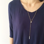 mini　pearl　ロングネックレス