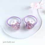【269】ころんといちご　お花　ヘアゴム　紫　パープル　レジン　キッズ　子供　ベビー　苺