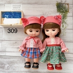 ＊309ソランちゃん・メルちゃん服　ピンクのブラウス＆スカート&ねこ耳ベレー帽