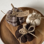【早割り♡】Brown plaid pumpkin  ハロウィン 布かぼちゃ パンプキン