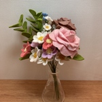薔薇のブーケ　バラ　フェルトフラワー　花束