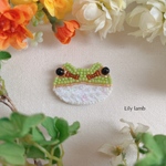 ビーズ刺繍のカエル　※受注制作