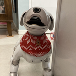 aiboちゃんのキュートなノルディックスタイ　AI robot aibo's bibs やや厚手　レッド