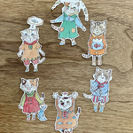 さかならぶな猫　フレークシール