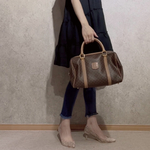 0043  VINTAGE CELINE  マカダム　トリオンフレザーバッグモチーフ ショルダーバッグ 　セリーヌ tote shoulder bag leather 通勤　トートヴィンテージ　