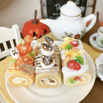 ミニチュア　フェイクスイーツ　ロールケーキセット