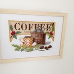 coffee☕️クロスステッチ刺繍額