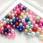 ※送料無料　約100個セット☆ミックスカラー【5mm】穴なし　高光沢アクリルパール　穴なしパール