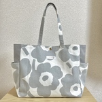 サイドポケット付きトートバッグ　北欧花柄