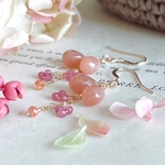 【14kgf】ピーチムーンストーン×ピンクトルマリン＊ピアス