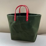 大きめ？mosあ　パラフィン帆布トートバッグ　　本革持ち手