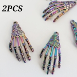 2個 手 骸骨 スケルトン 骨 チャーム パーツ/マルチカラー（C2-373） 宗教 ゴシック  ハロウィン ハンドメイド 手作り 