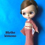 ブライス リカちゃん 服  着物 江戸小紋 薄茶