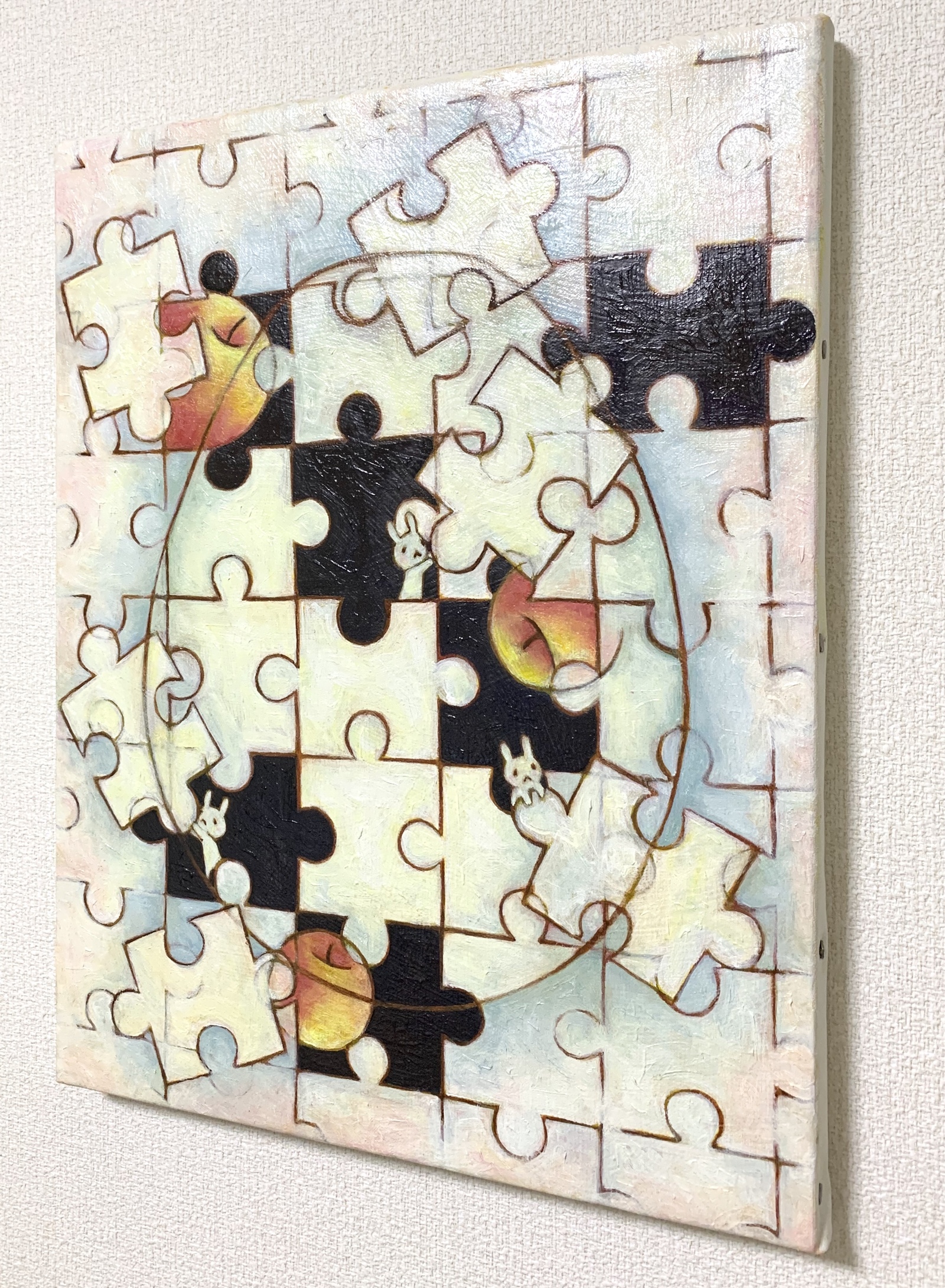 卵の油絵【コスモ・エッグ】1点物の原画◆作者サイン入り/額縁付属 卵の油絵【コスモ・エッグ】1点物の原画◇作者サイン入り/額縁付属