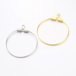 NO,88【１２個】25mmゴールド&シルバーピアスイヤリングフープカン付き金具