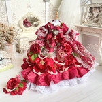 【専用商品】赤い薔薇のドレス　モーブピンクドレス
