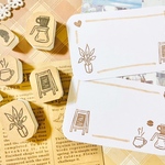 『カフェ』  6点セット 消しゴムはんこ